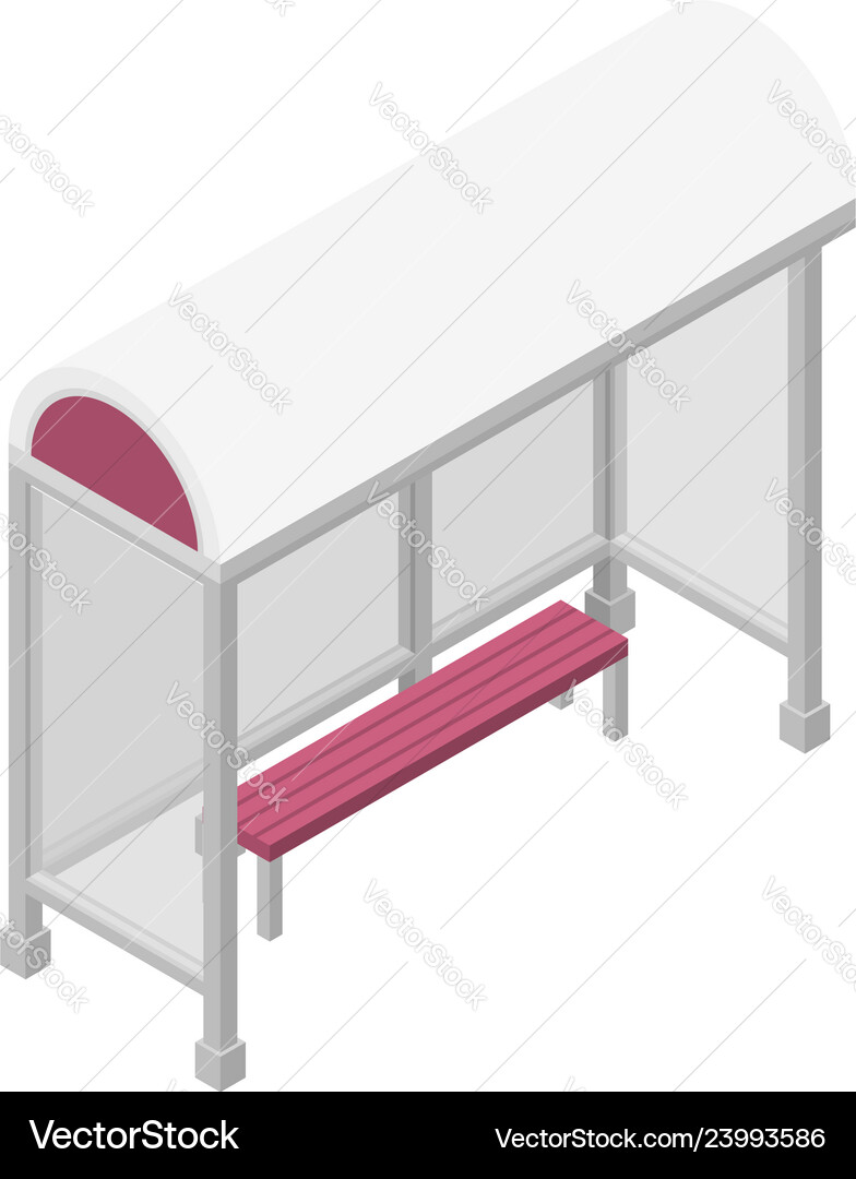 Empty bus stop icon isometric style Empty bus stop icon isometric style vector image