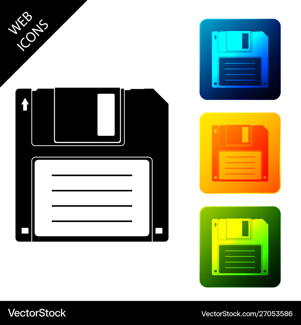 Floppy disk for computer data storage icon Floppy disk for computer data storage icon vector image
