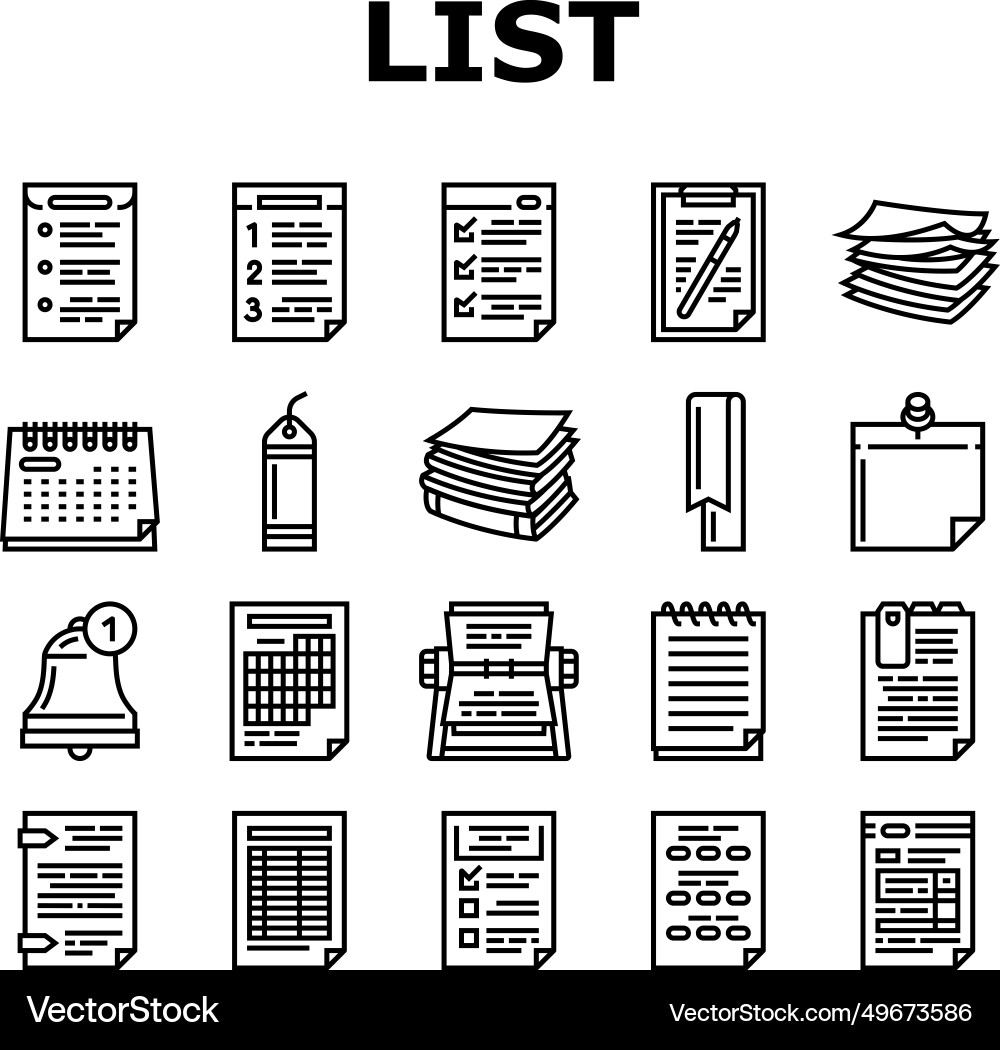 List check document tick icons set List check document tick icons set vector image