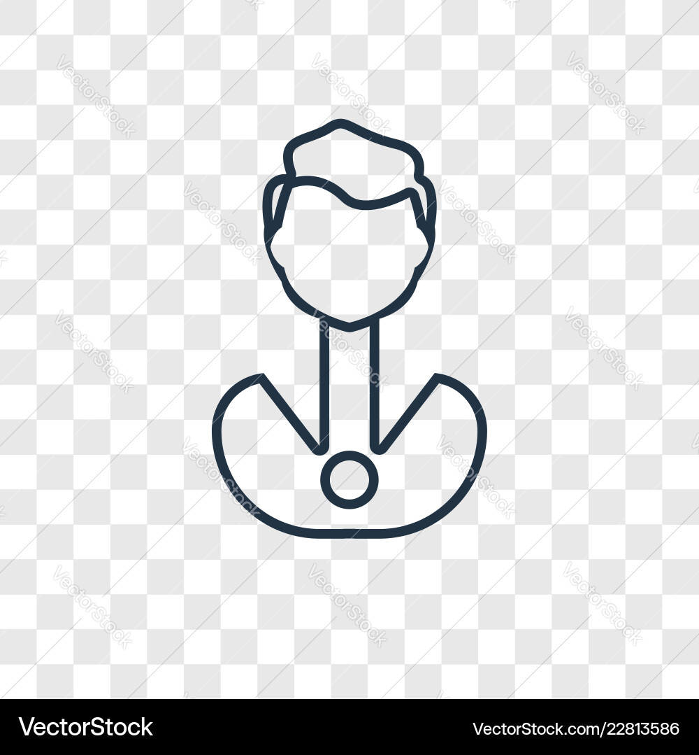Man concept linear icon isolated on transparent Vector Image