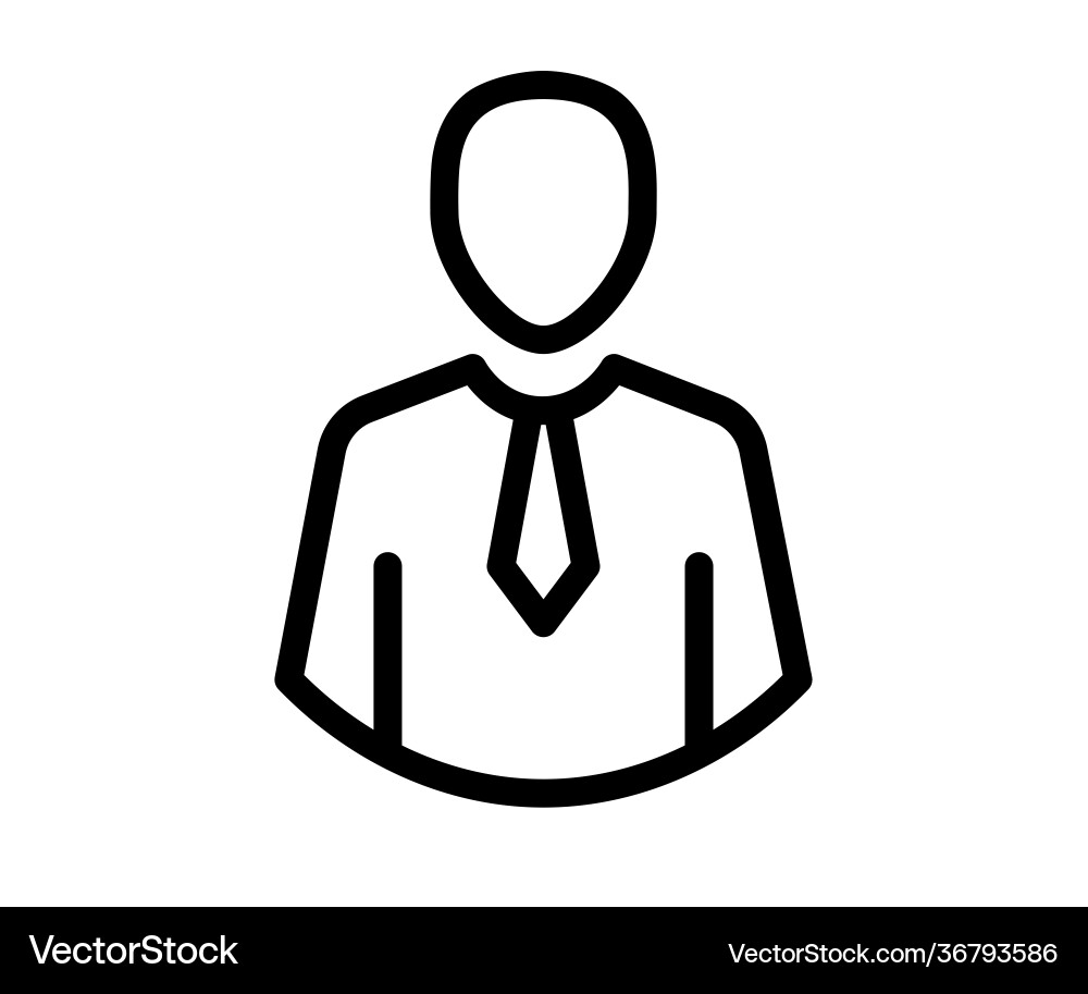 Man user profile single isolated icon Man user profile single isolated icon vector image
