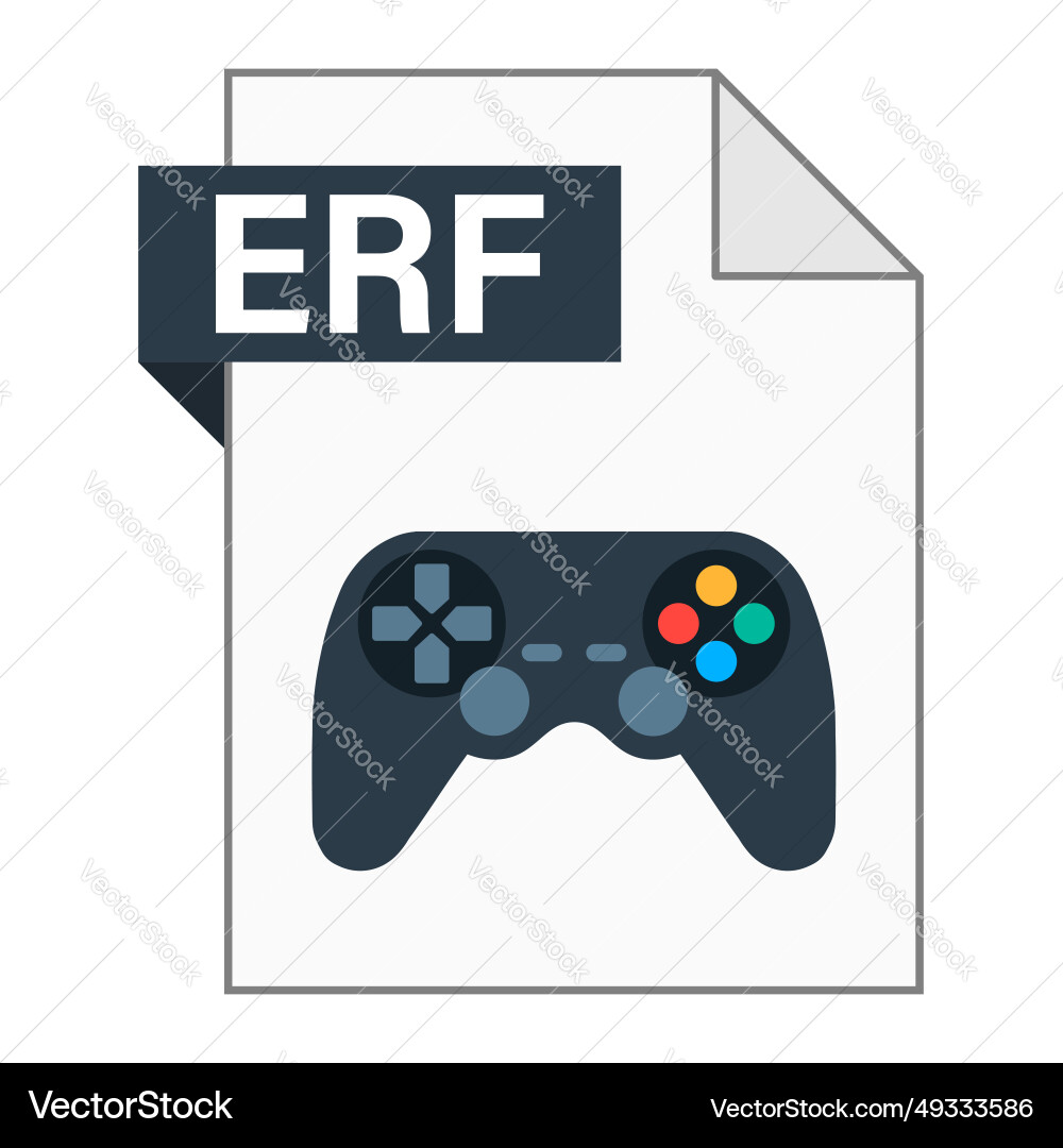 Modern flat design of erf file icon for web Modern flat design of erf file icon for web Vector Image