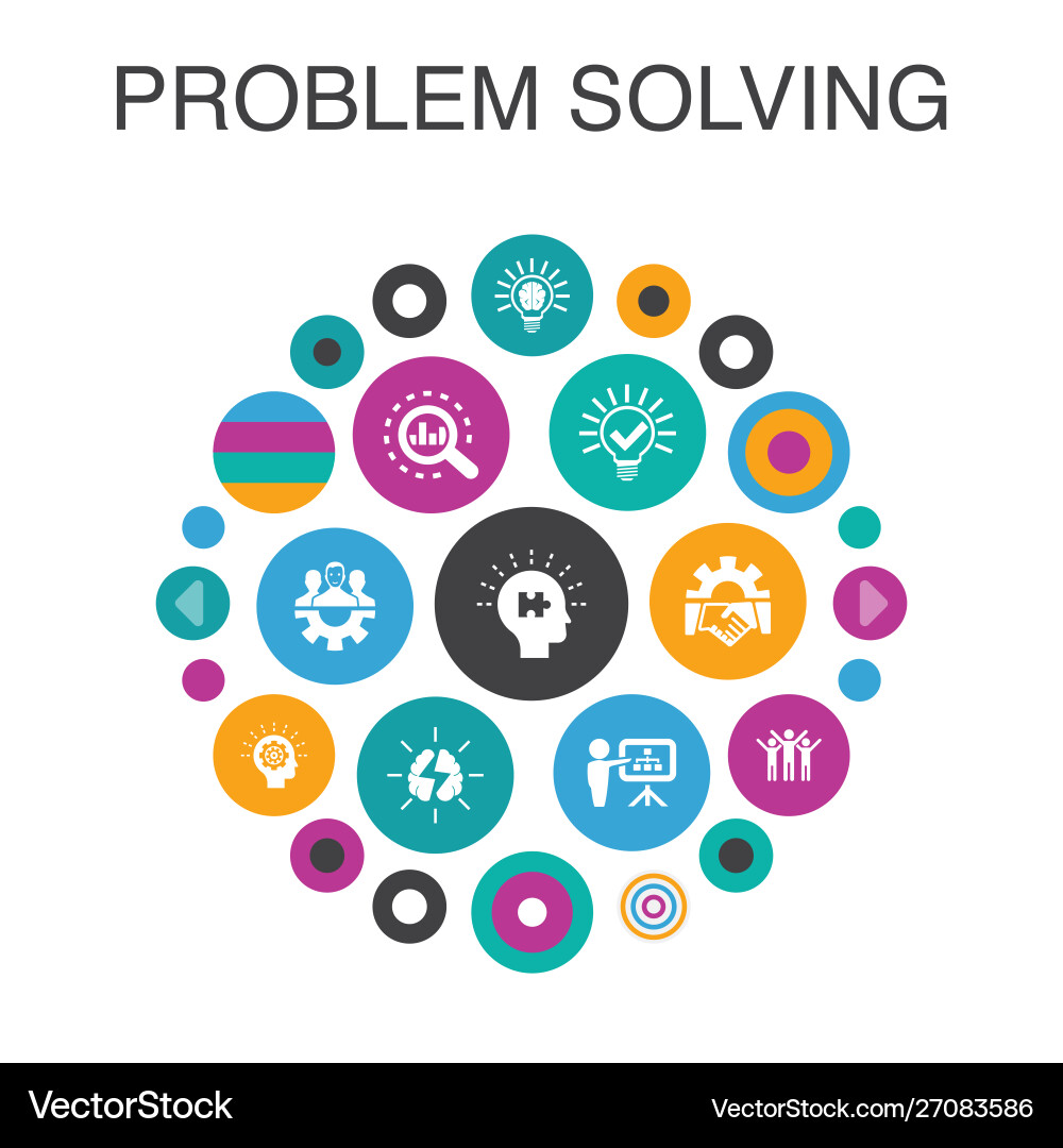 Problem solving infographic circle concept smart Vector Image