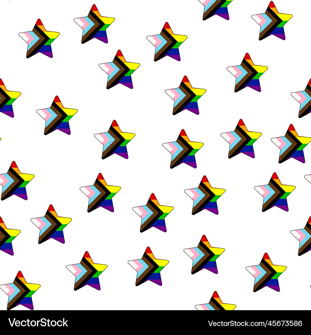 Seamless pattern with new lgbt flag hearts text Seamless pattern with new lgbt flag hearts text vector image