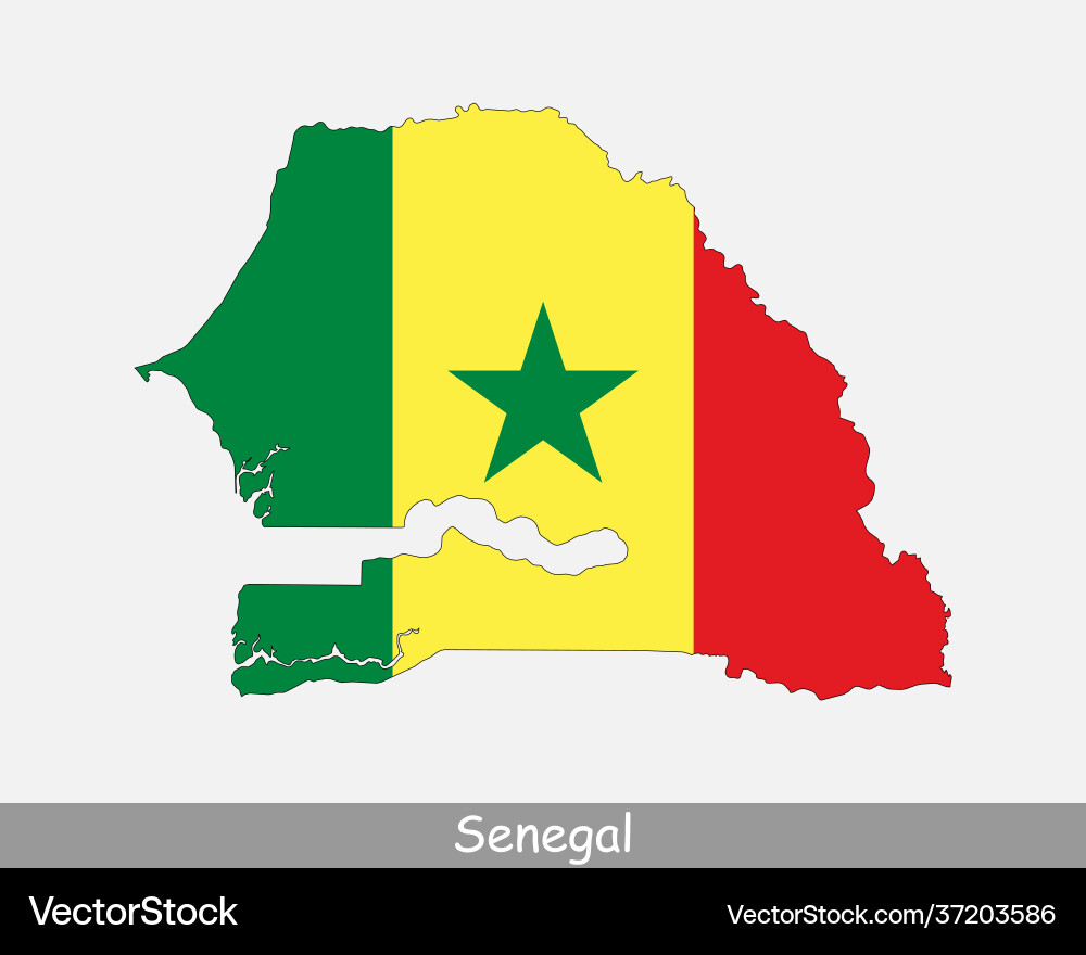 Senegal map flag Senegal map flag vector image