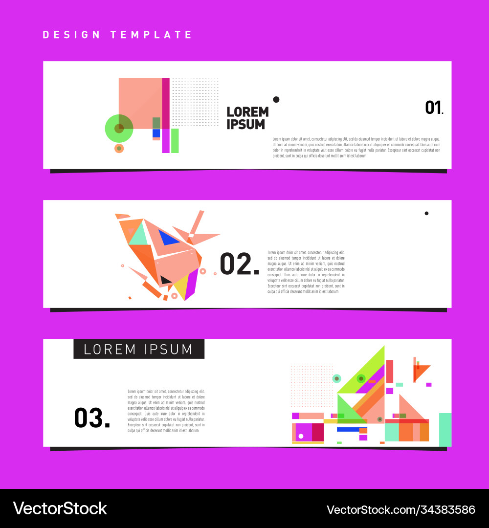 Set abstract banner web design template retro Set abstract banner web design template retro vector image