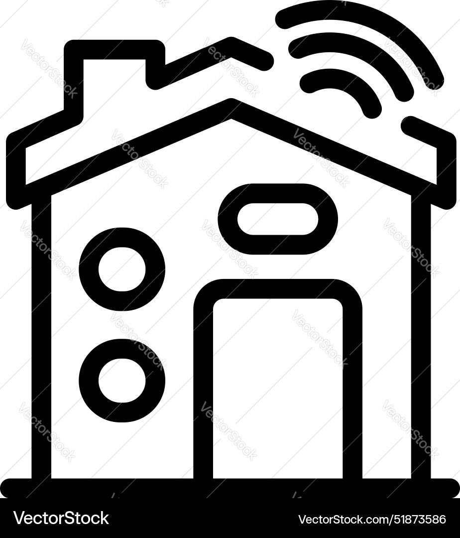 Smart home icon showing domotics and automation Smart home icon showing domotics and automation vector image