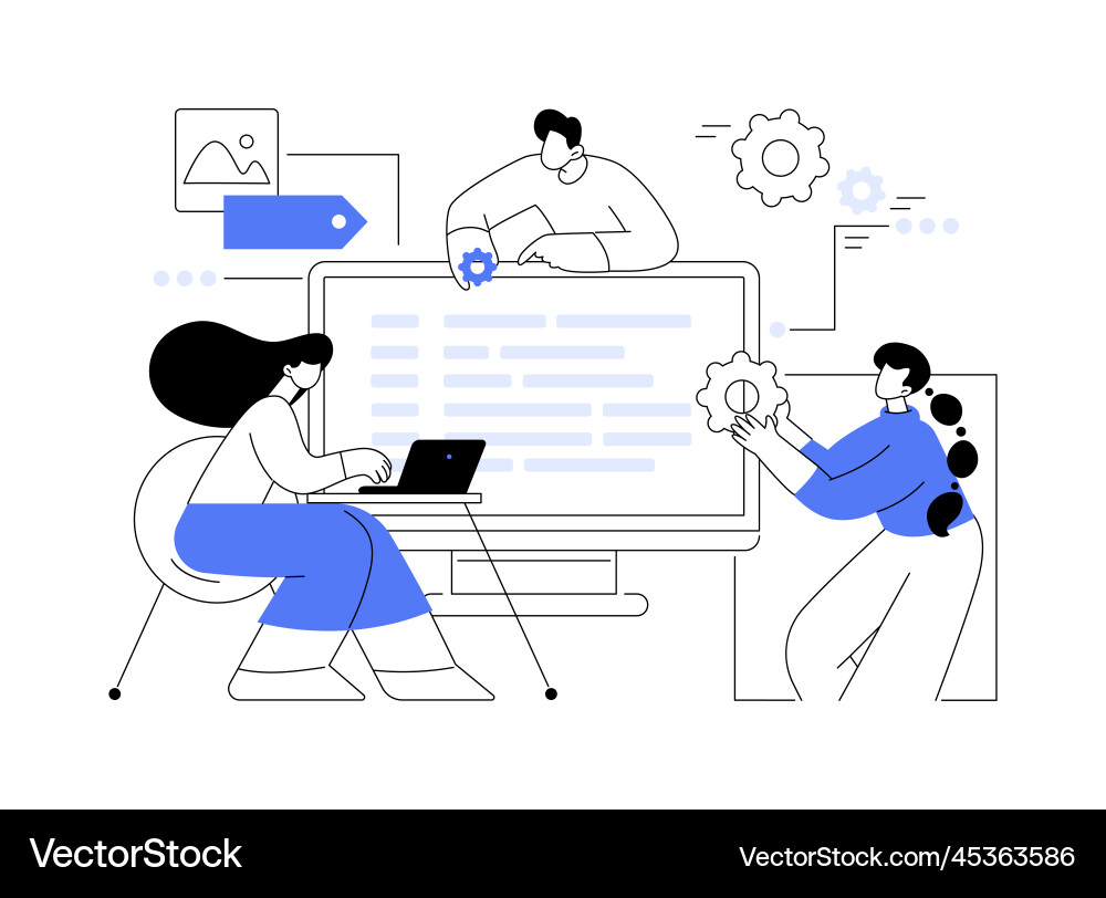 Software development team abstract concept Software development team abstract concept vector image