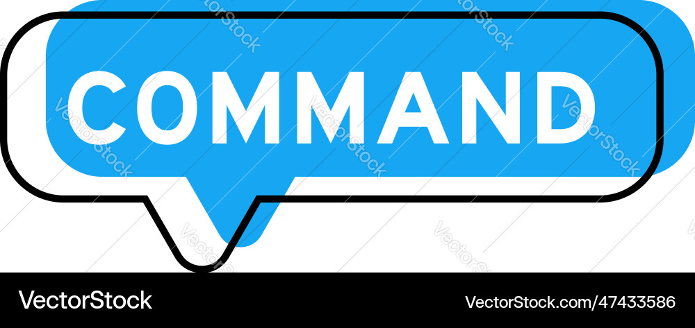 Speech banner and blue shade with word command vector image