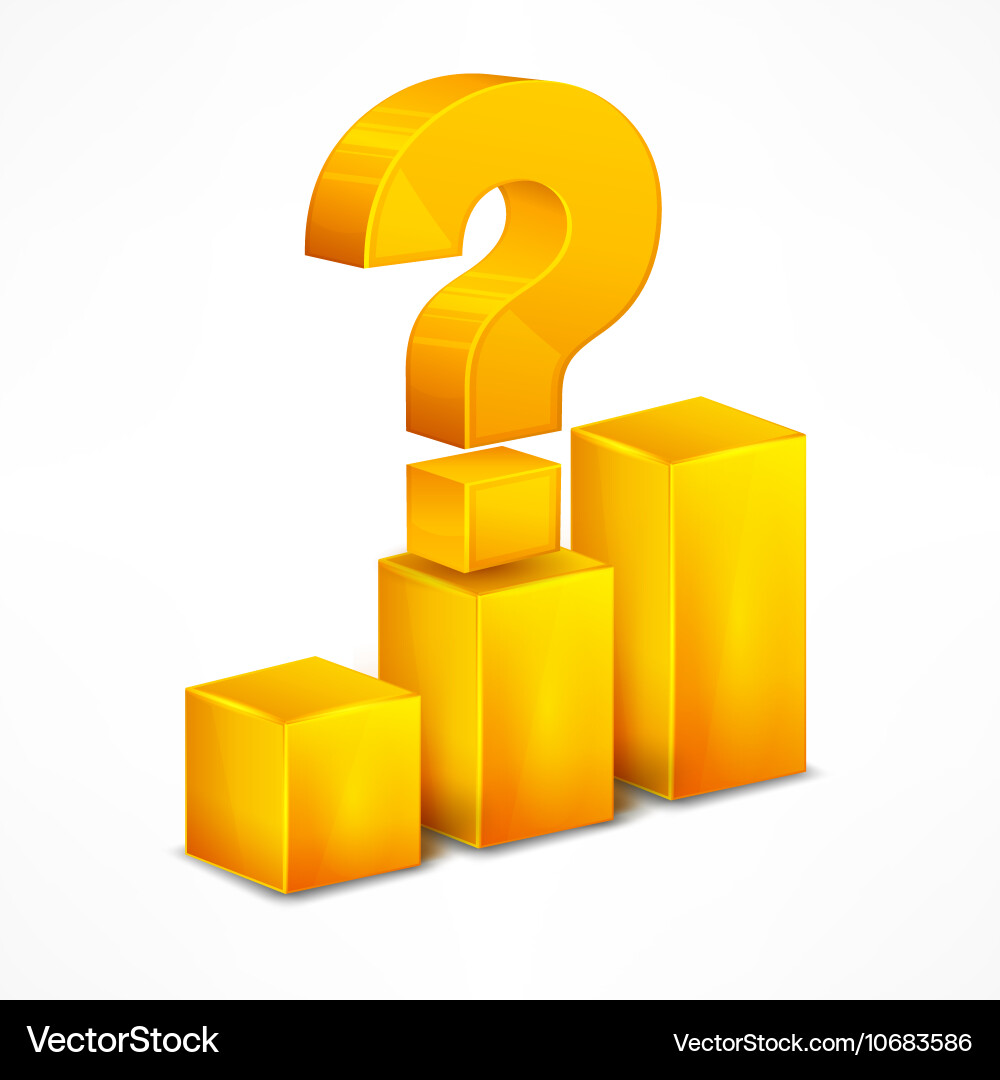 Statistic grey chart with question mark vector image