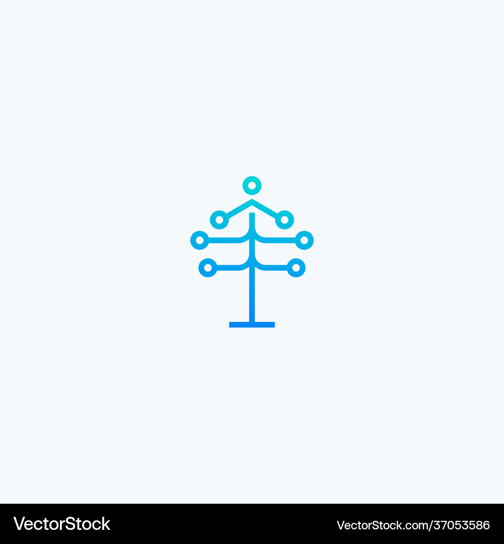 Tree tech logo design template Tree tech logo design template vector image