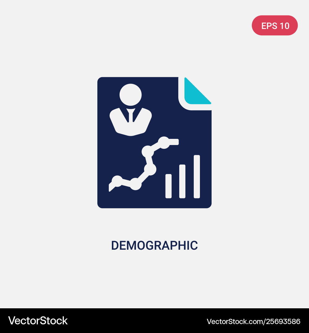 Two color demographic icon from big data concept Vector Image