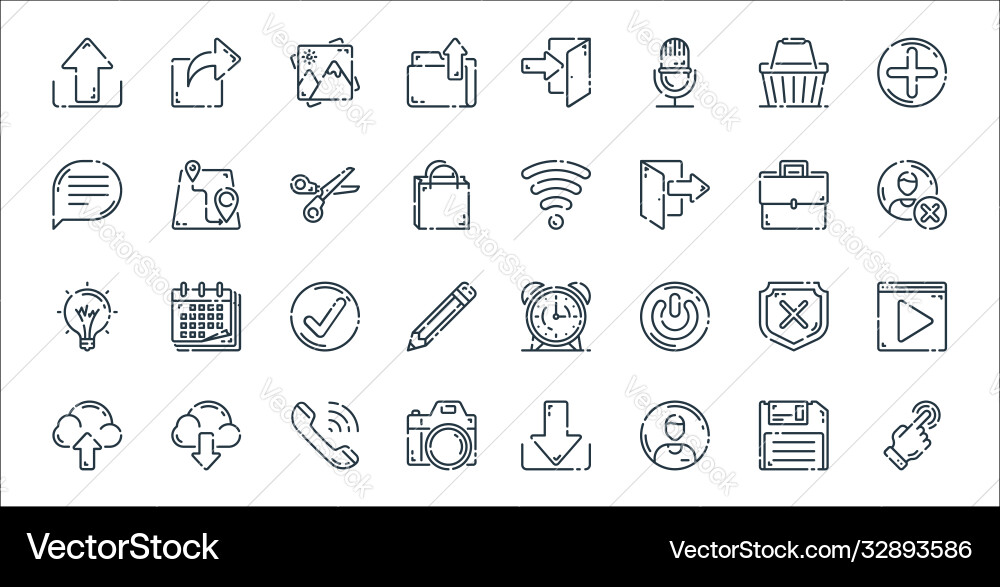 User interface line icons linear set quality User interface line icons linear set quality vector image