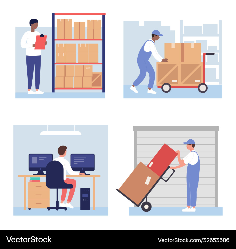 Warehouse Loading and Delivery vector image