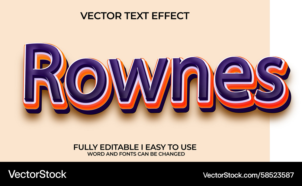 3D Text Effect - Editable Vector Image