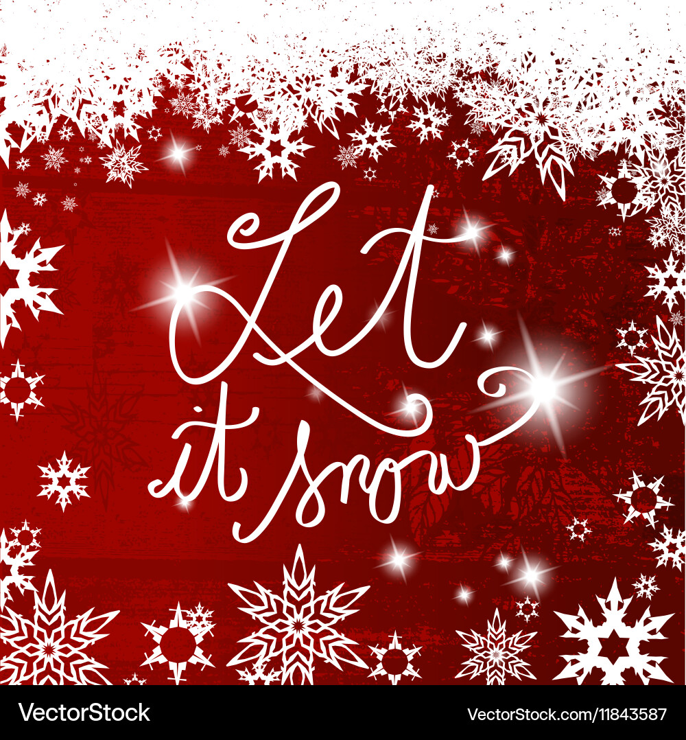 Abstract background with snowflakes and let vector image