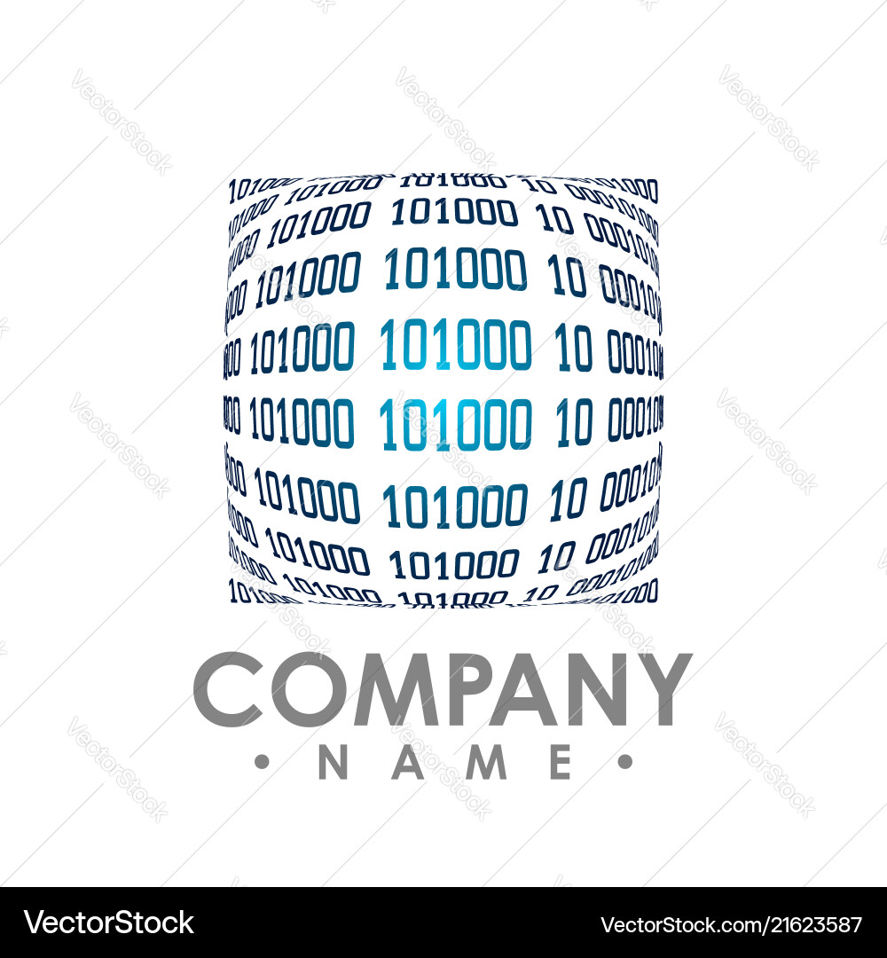 Abstract circle binary code background falling Abstract circle binary code background falling vector image