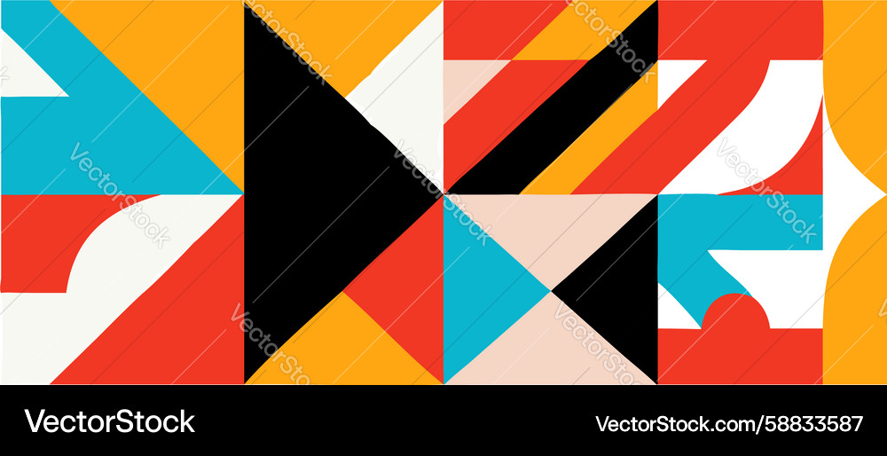 Abstract geometric block pattern in vibrant Vector Image