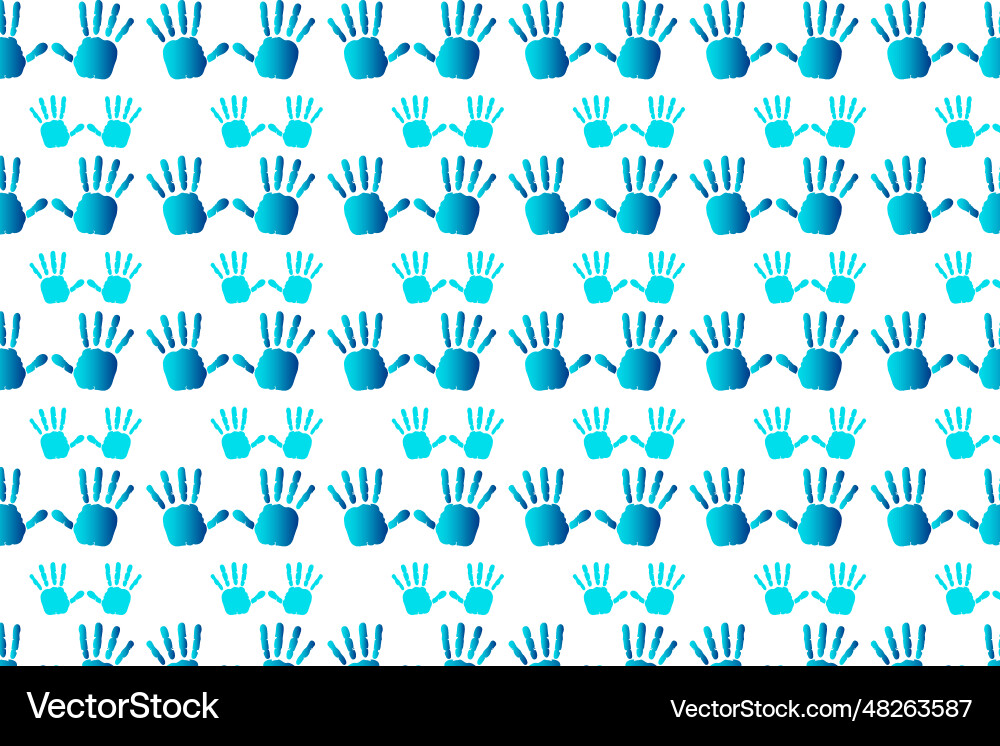 Abstract hand handprint pattern background Vector Image
