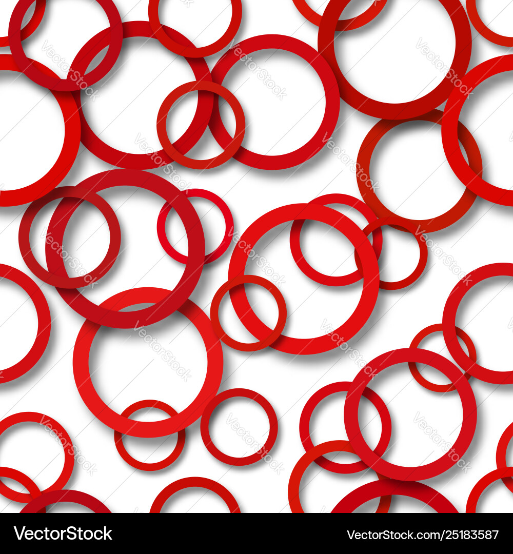 Abstract seamless pattern rings with shadows vector image