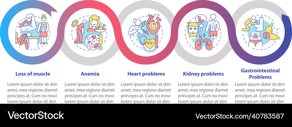 Anorexia complications loop infographic template Anorexia complications loop infographic template vector image