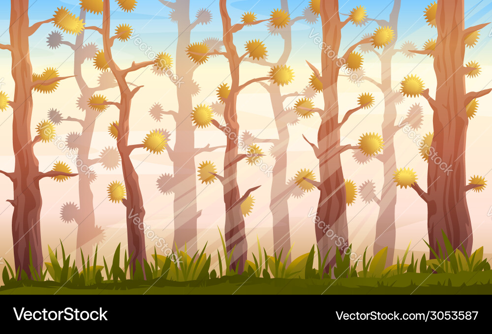 Autumn Forest Landscape Royalty Free Vector Image