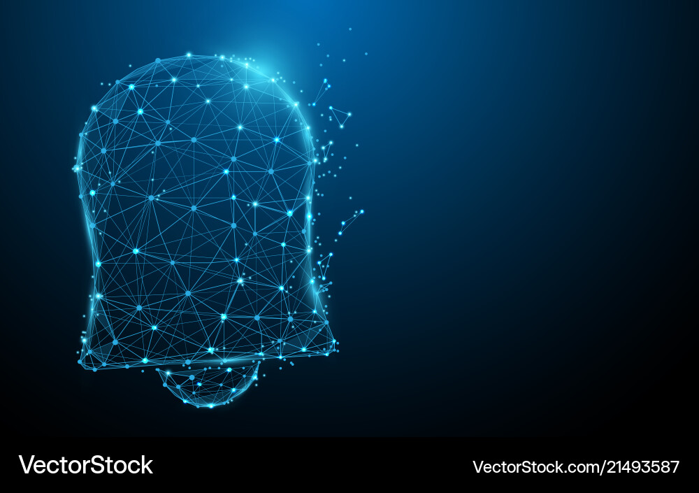 Bell form lines triangles and particle style vector image
