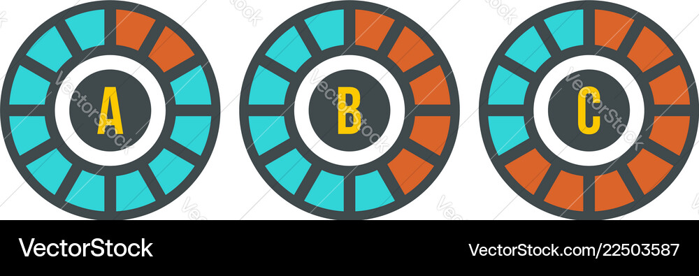 Circle graph chart icon flat style Circle graph chart icon flat style vector image