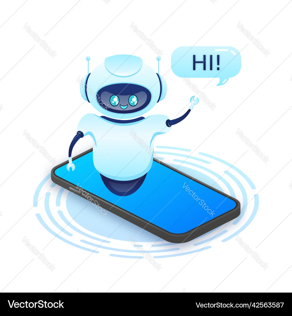 Flat chat bot for web design isometric Flat chat bot for web design isometric vector image
