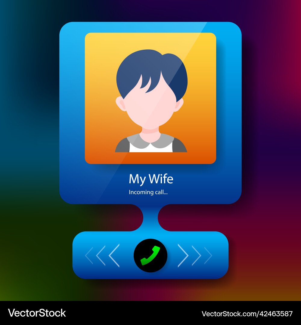Floating user interface incoming call pop up Vector Image