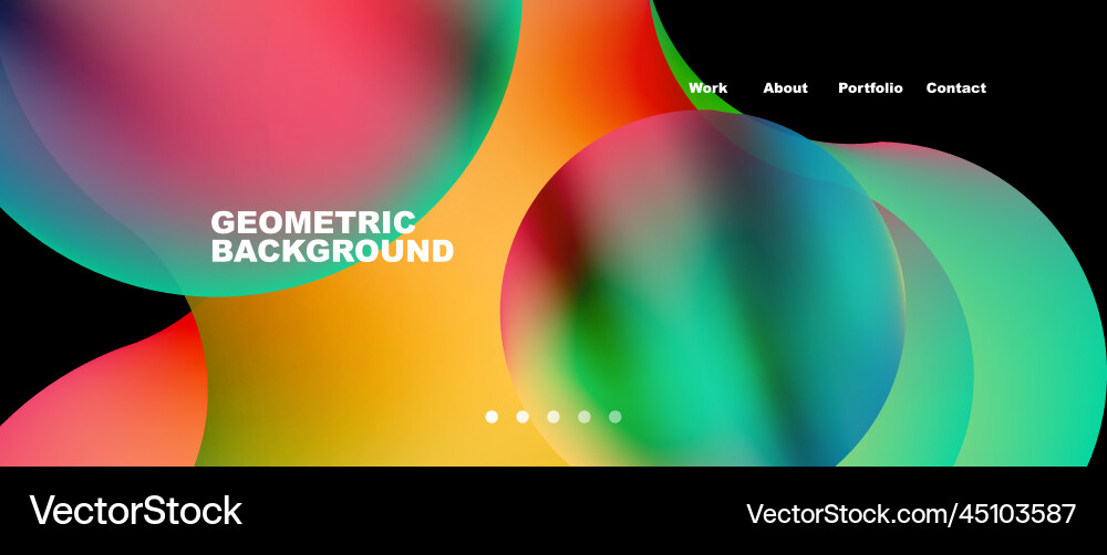 Flowing gradient colors and round elements Vector Image