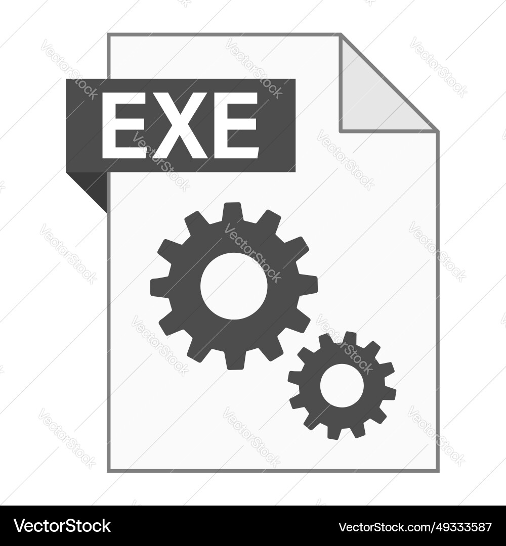 Modern flat design of exe file icon for web Modern flat design of exe file icon for web vector image