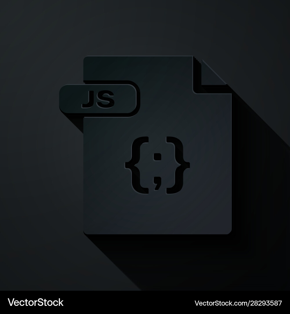 Paper cut js file document download button Paper cut js file document download button vector image