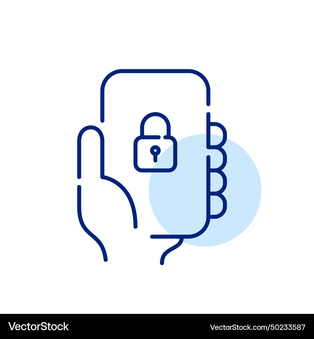 Password protected secure mobile app account hand Password protected secure mobile app account hand vector image