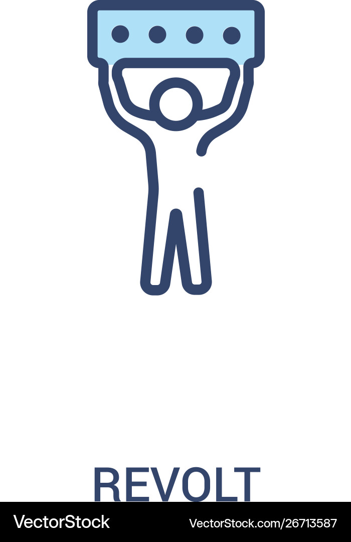 Revolt concept 2 colored icon simple line element Revolt concept 2 colored icon simple line element vector image