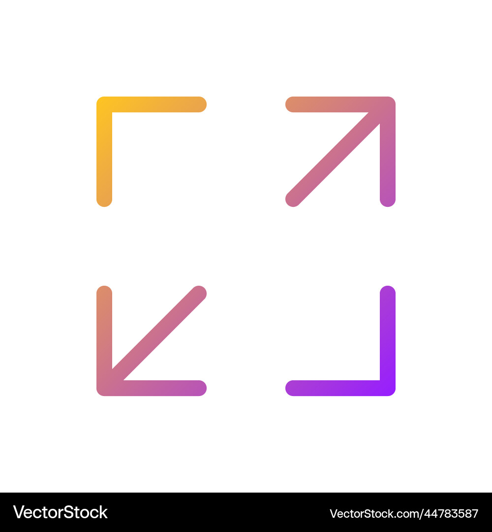 Screen enlarging pixel perfect gradient linear ui Vector Image