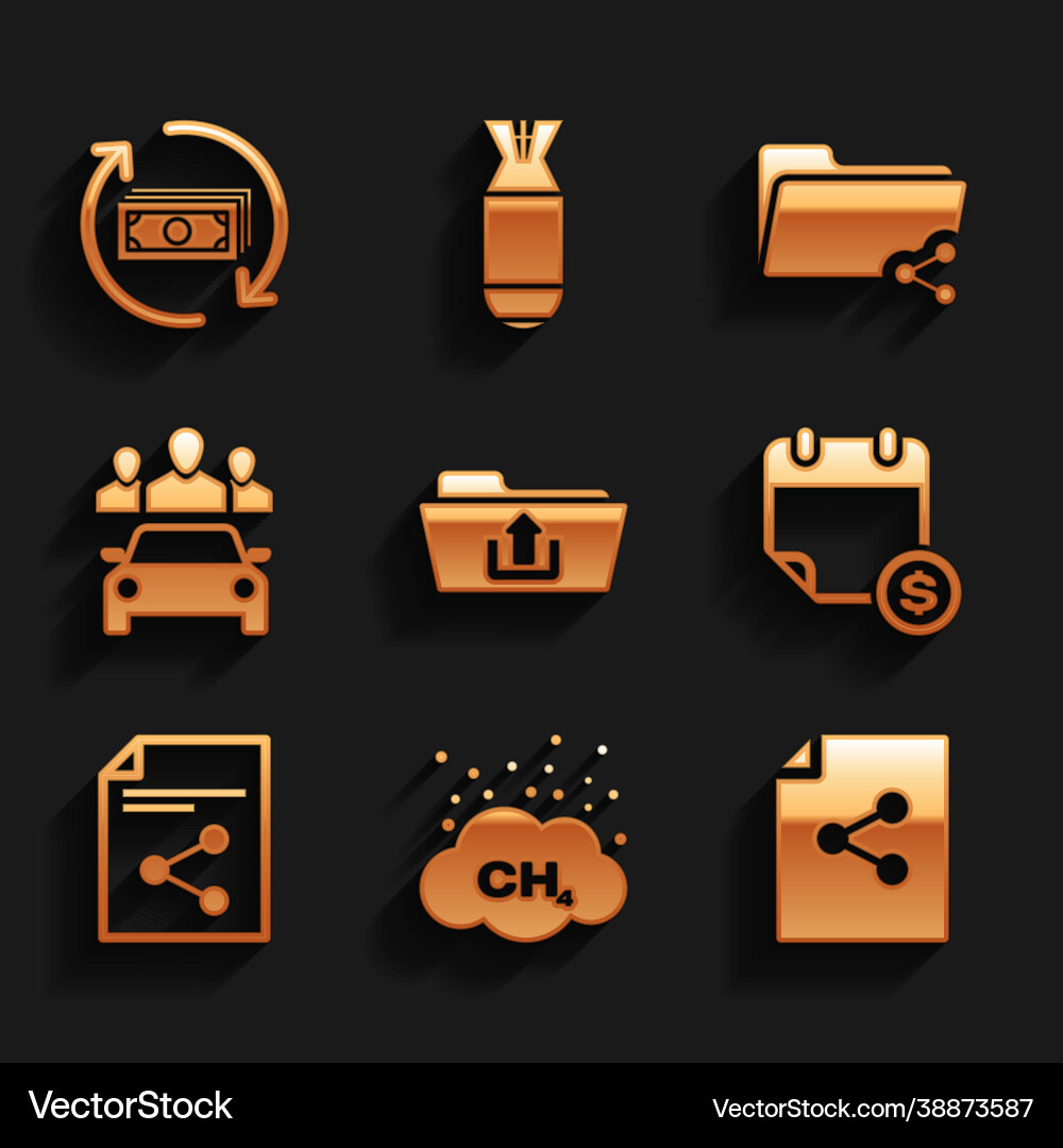 Set folder upload methane emissions reduction vector image