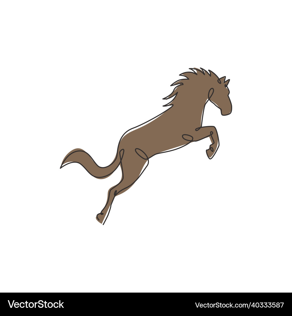 Single continuous line drawing of jumping elegant Vector Image