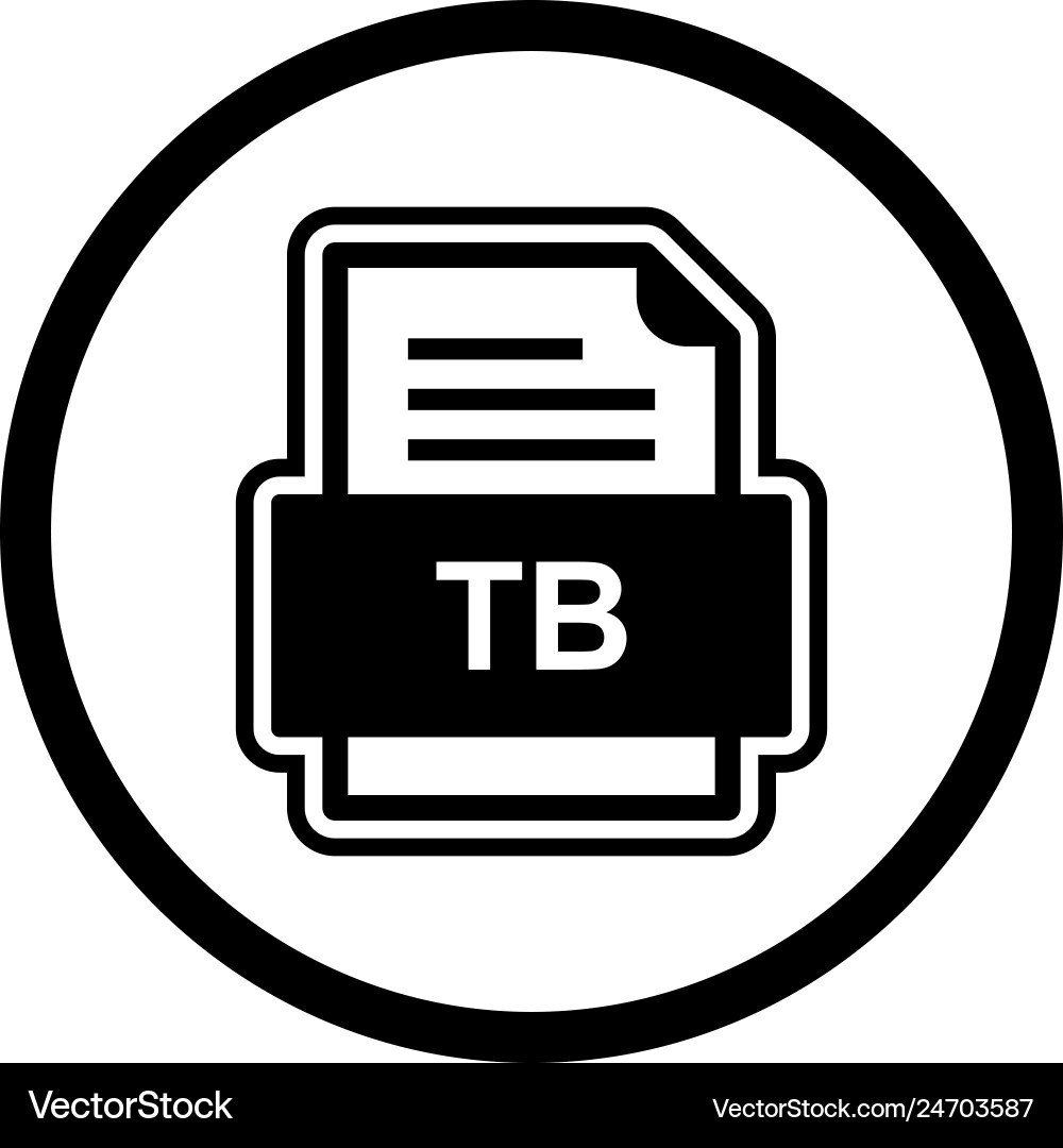 Tb file document icon vector image