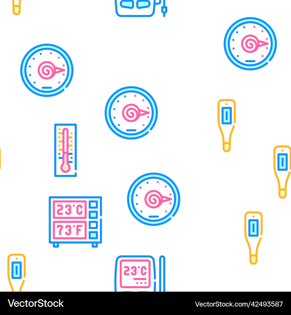 Thermometer device seamless pattern Vector Image