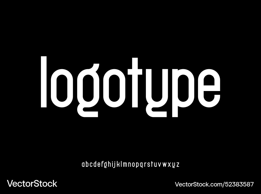 Unique and clean logotype alphabet display font Vector Image