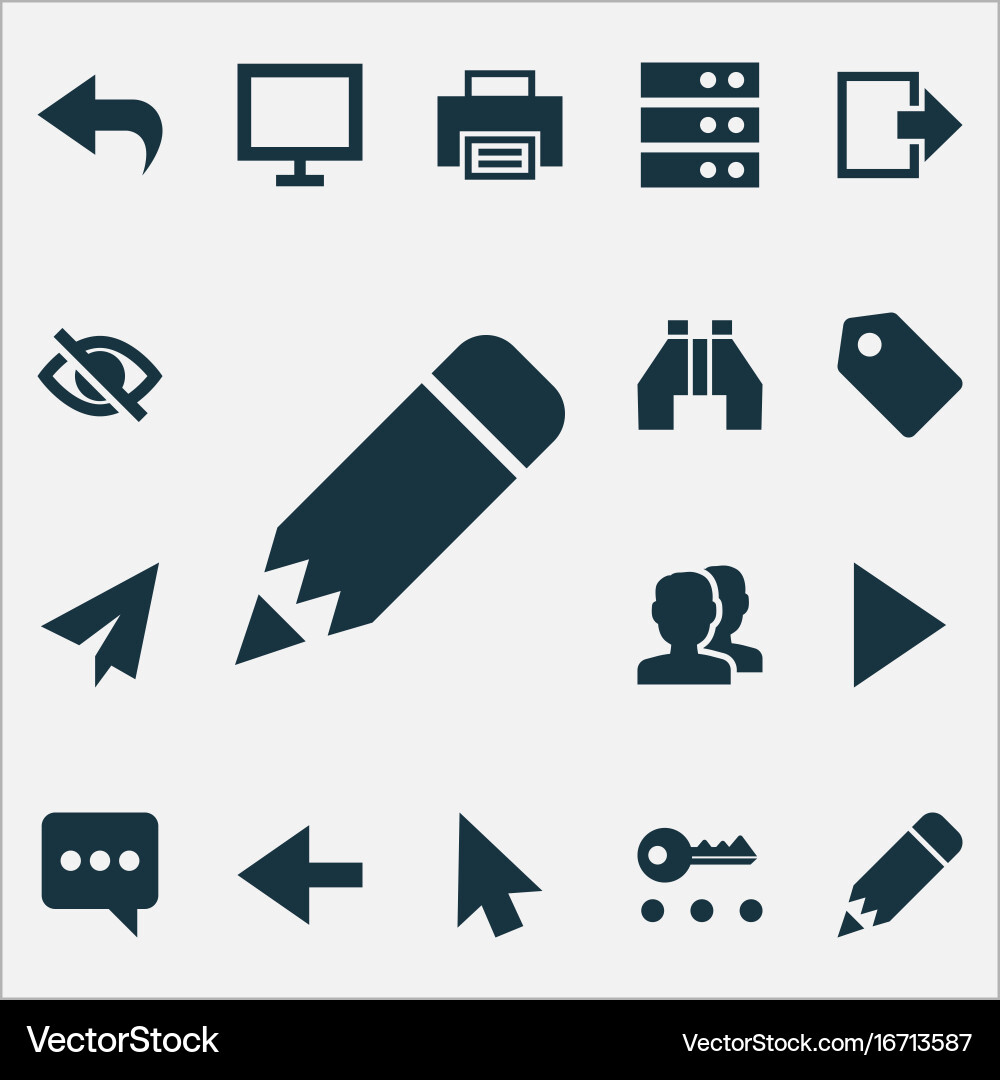 User icons set collection of binocular return vector image