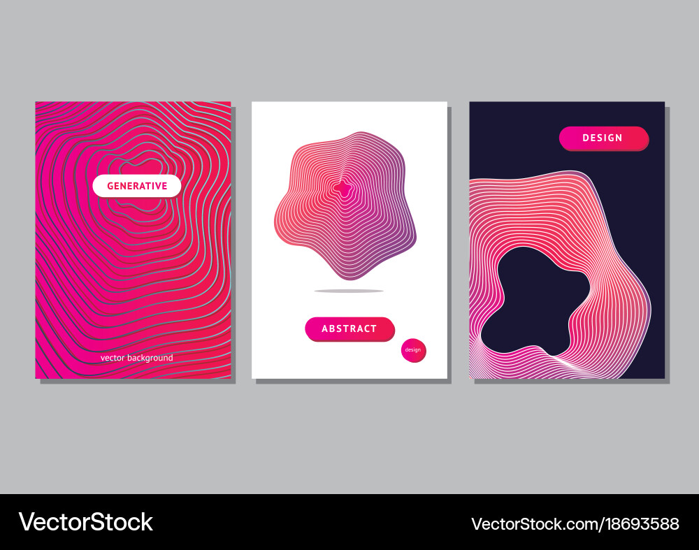 Abstract backgrounds with generative design forms vector image