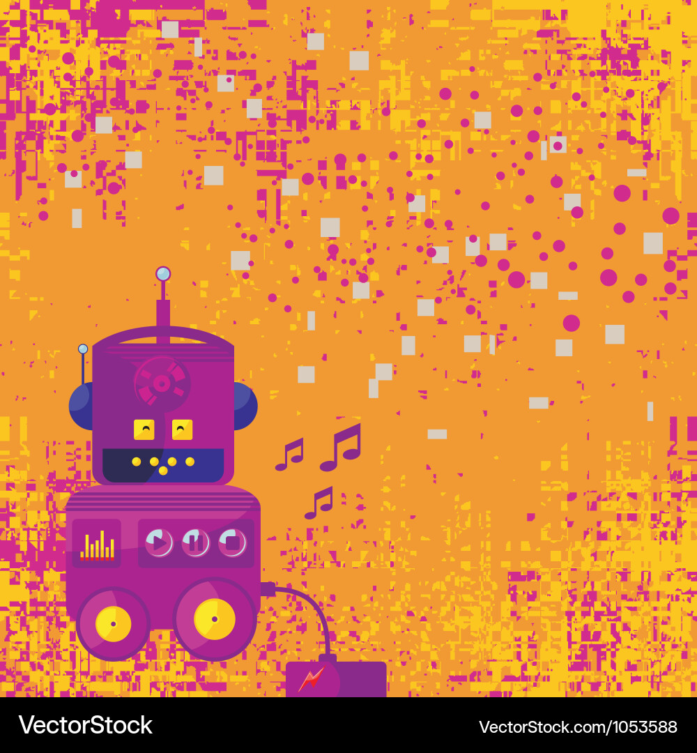 Background with robot vector image