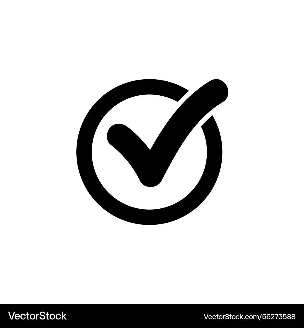 Check list tick mark checkmark vote solid flat Vector Image