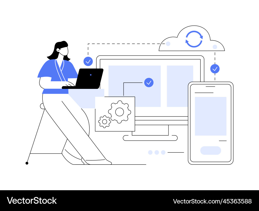 Cloud connection abstract concept Cloud connection abstract concept vector image