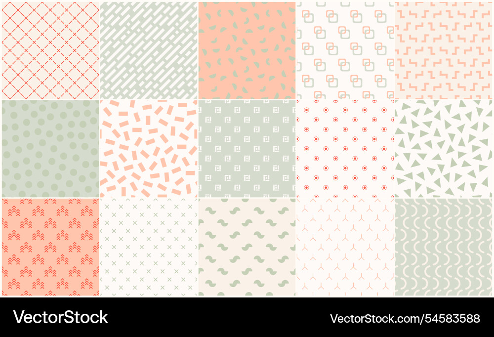 Collection of simple seamless geometric patterns Collection of simple seamless geometric patterns vector image