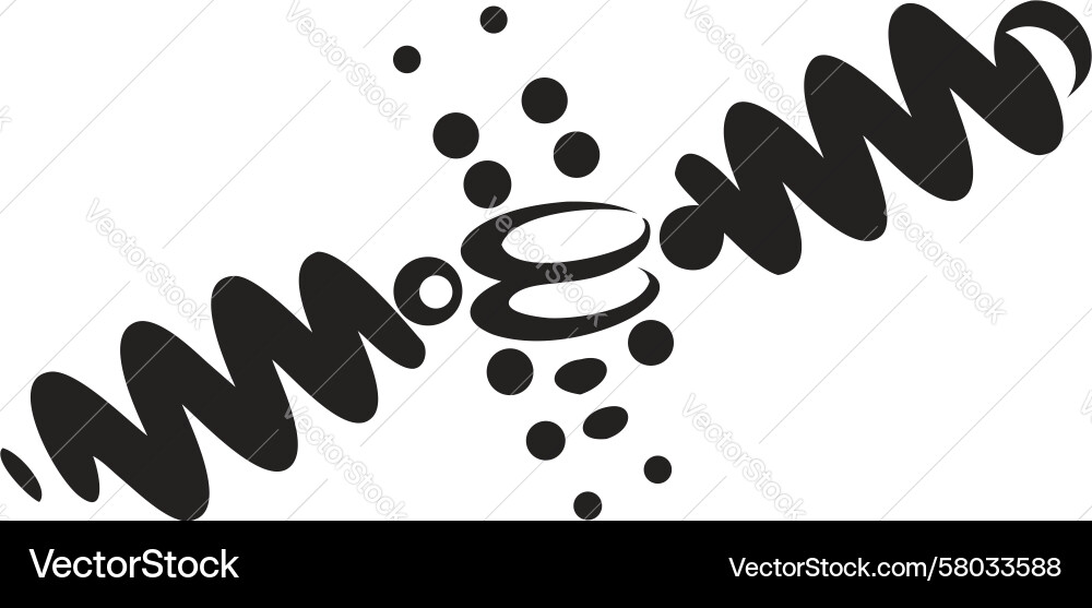 Dynamic Wavy Line with Dots Vector Image