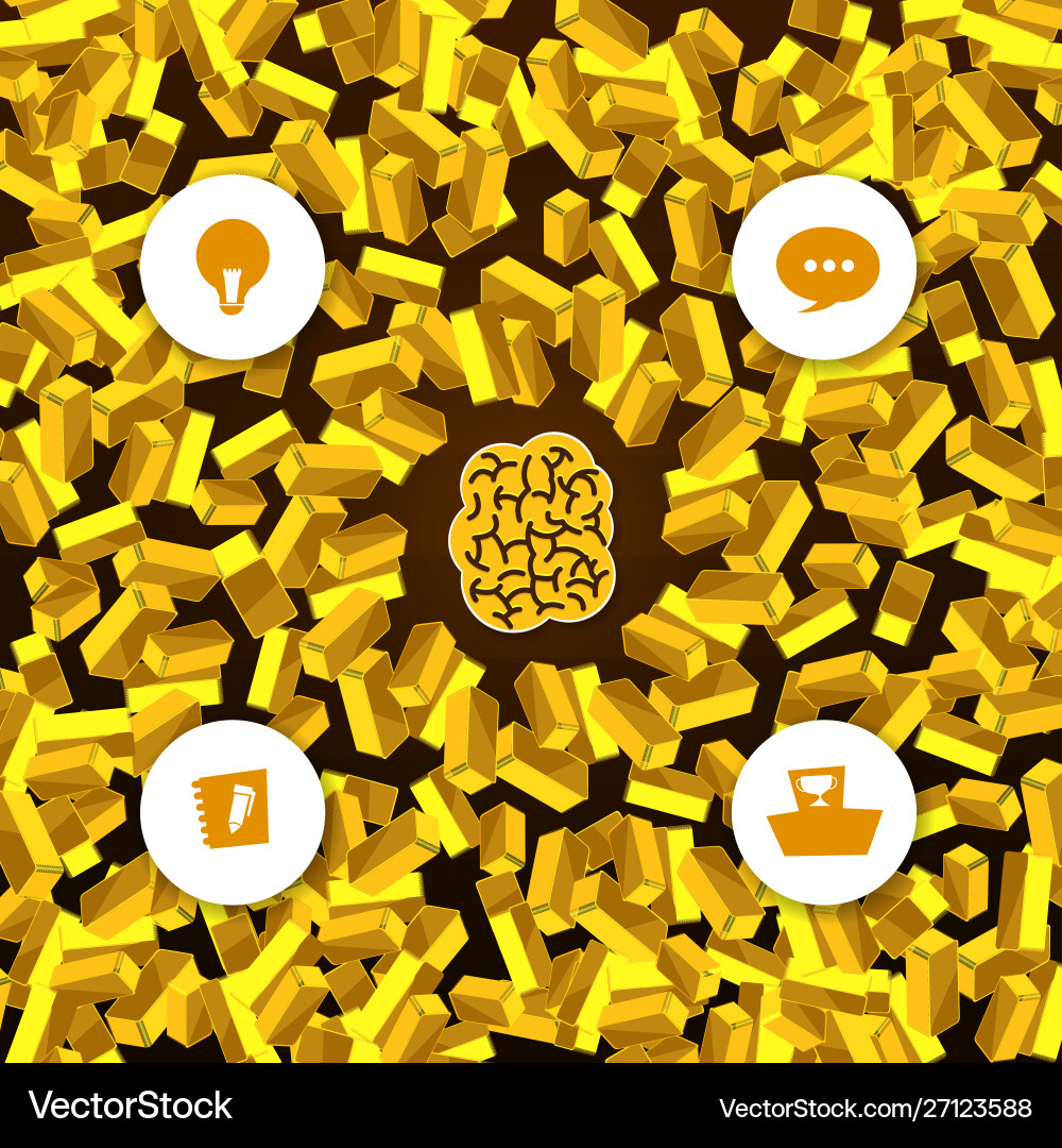 Graph element gold and information report show Graph element gold and information report show vector image
