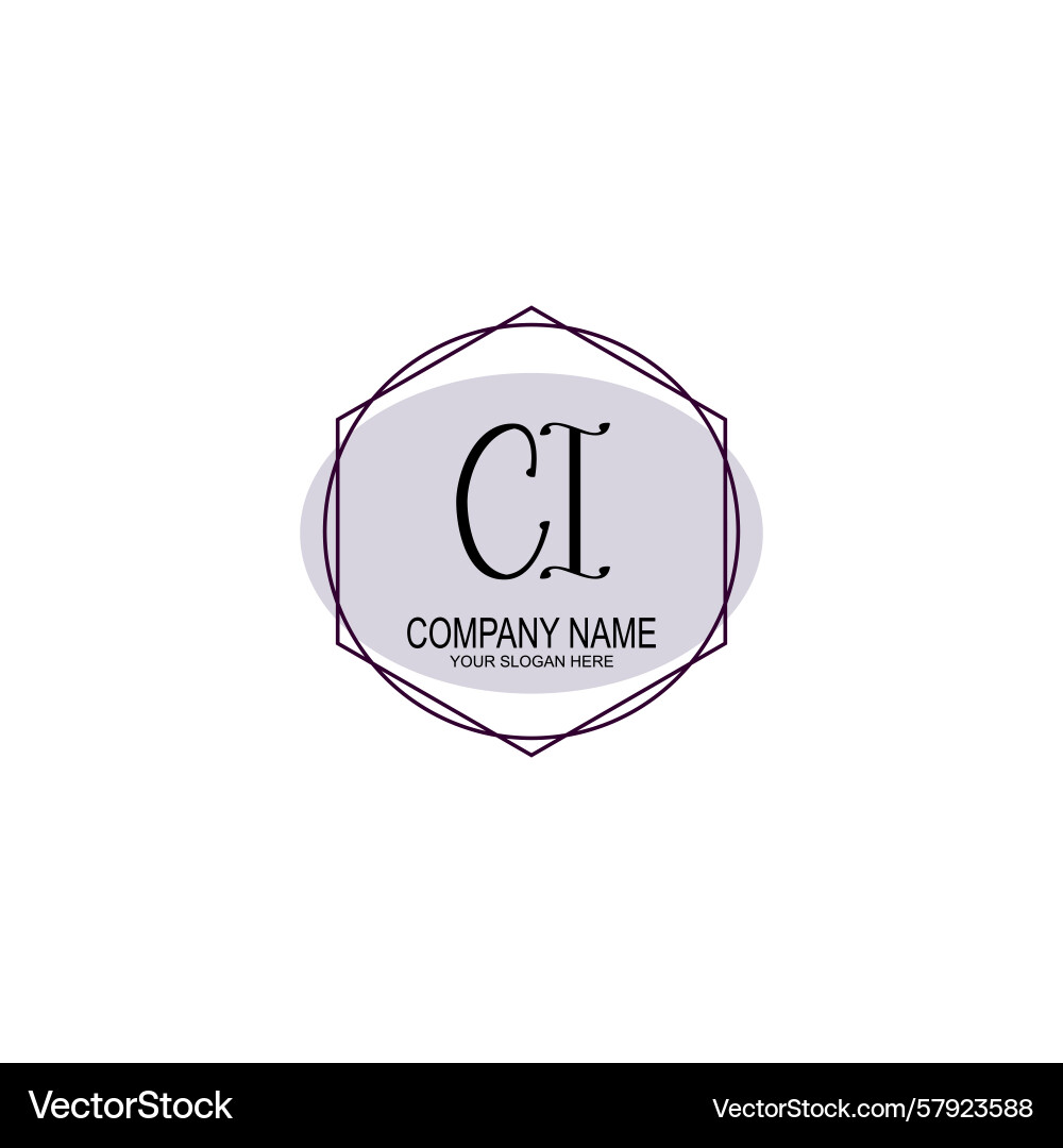 Handwriting logo concepts with initial ci Handwriting logo concepts with initial ci Vector Image
